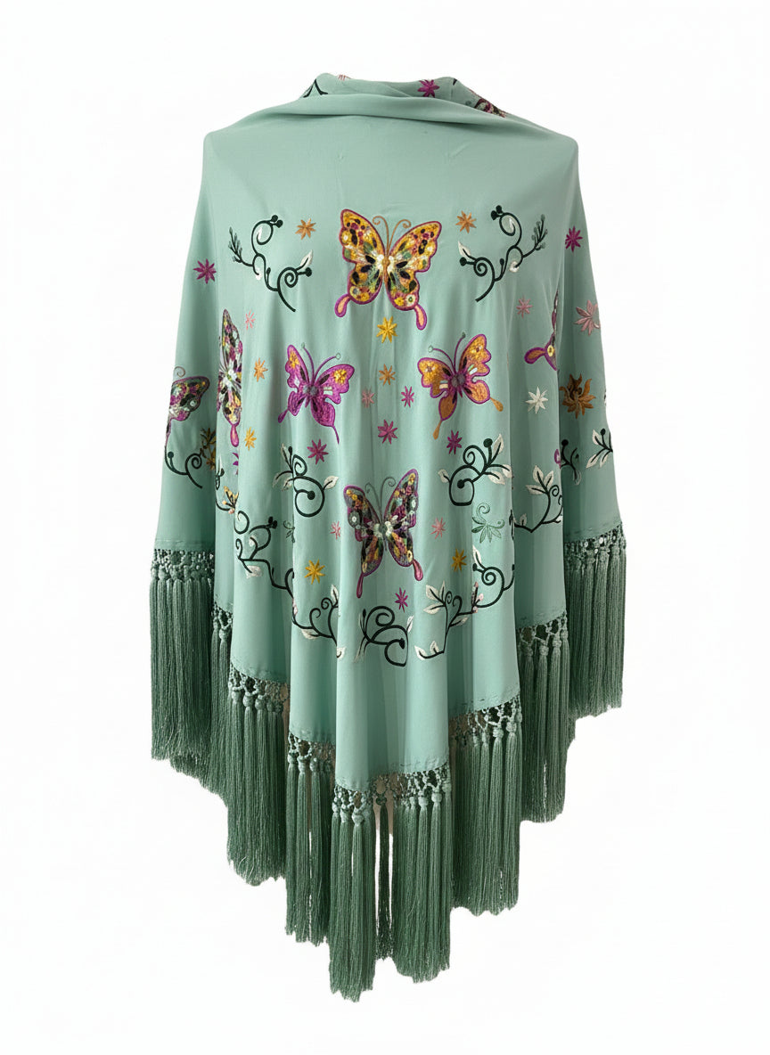 MANTÓN MT1  VERDE MENTA CON COLOR