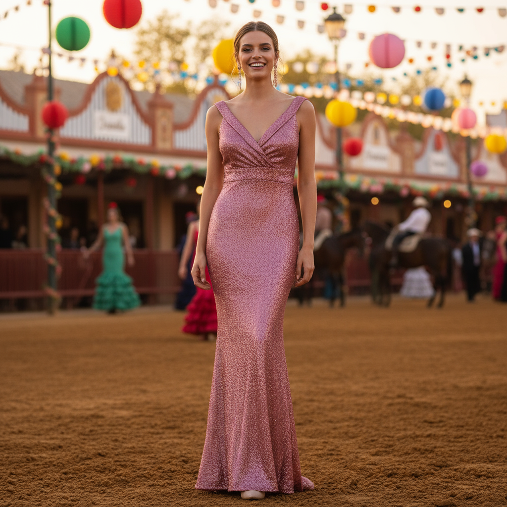 VESTIDO LARGO ROJO 8813