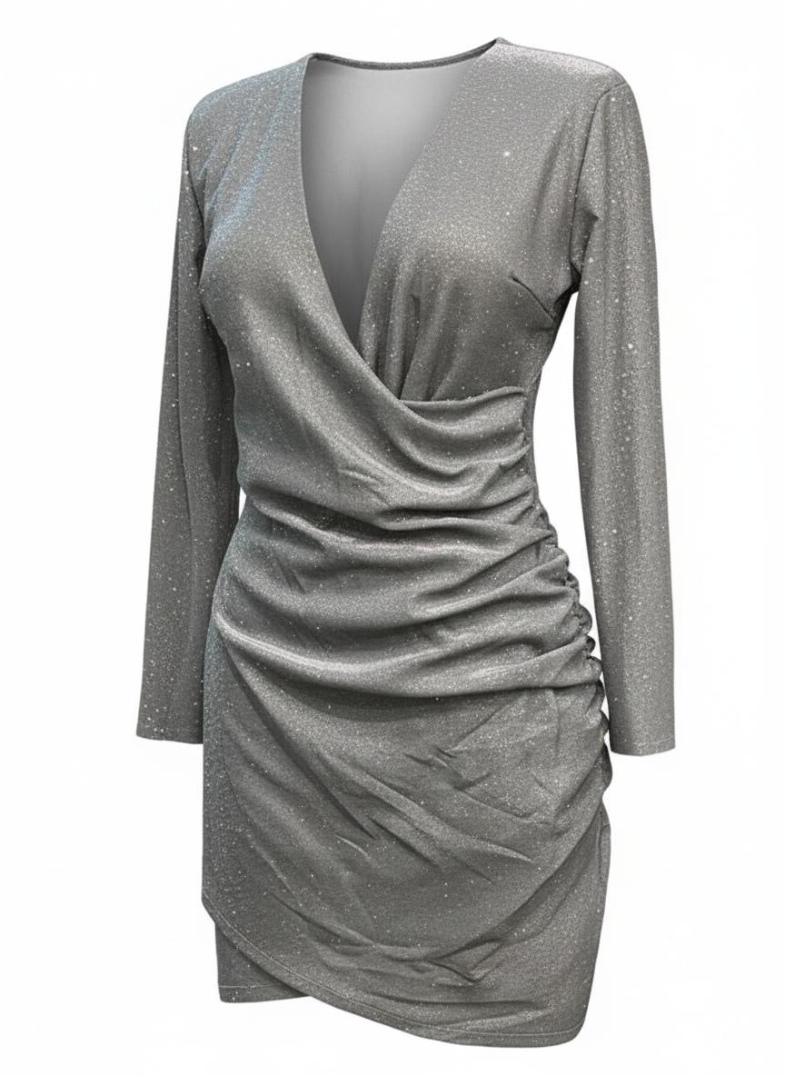 VESTIDO CORTO GRIS OSCURO 8817