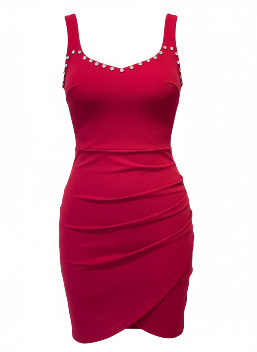VESTIDO CORTO ROJO INDIO 23642