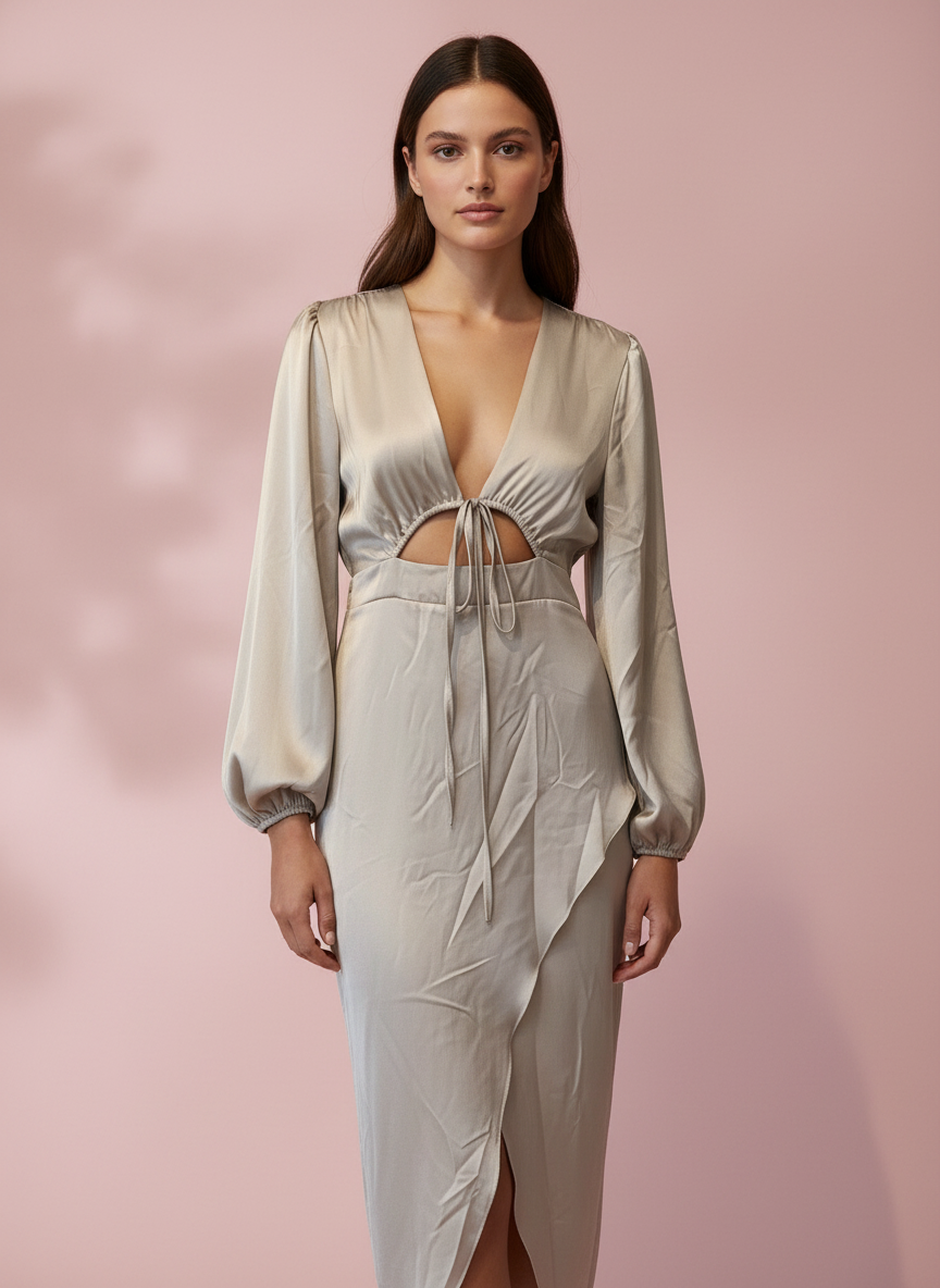 VESTIDO CORTO BEIGE 51039