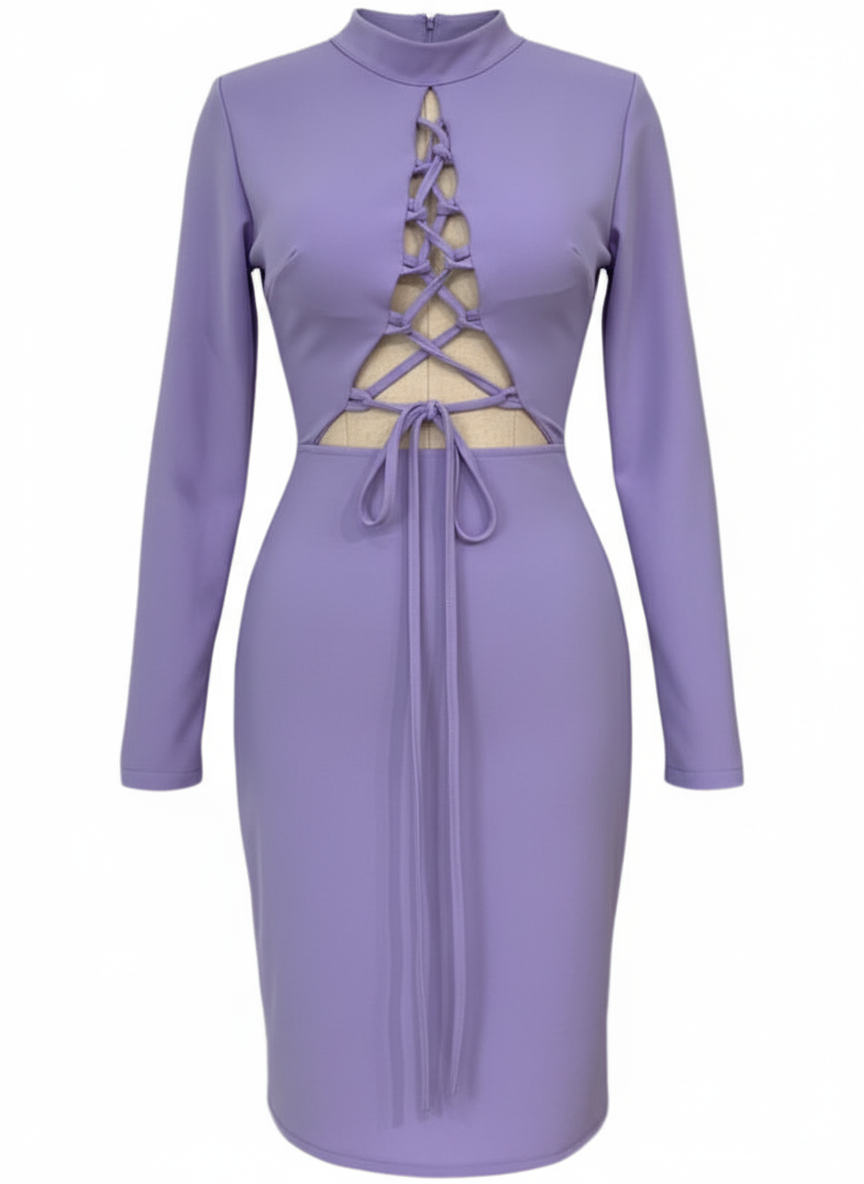 VESTIDO CORTO LILA MALVA 22263