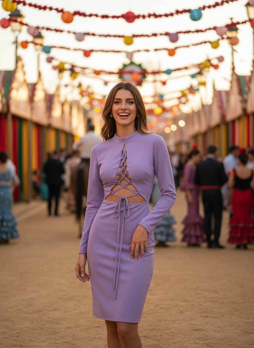 VESTIDO CORTO LILA MALVA 22263