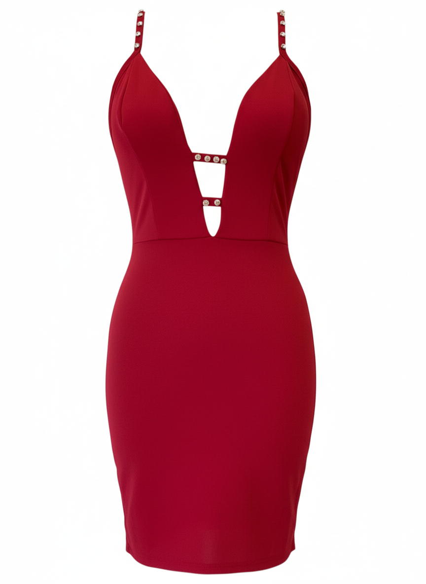 VESTIDO CORTO ROJO INDIO 23637