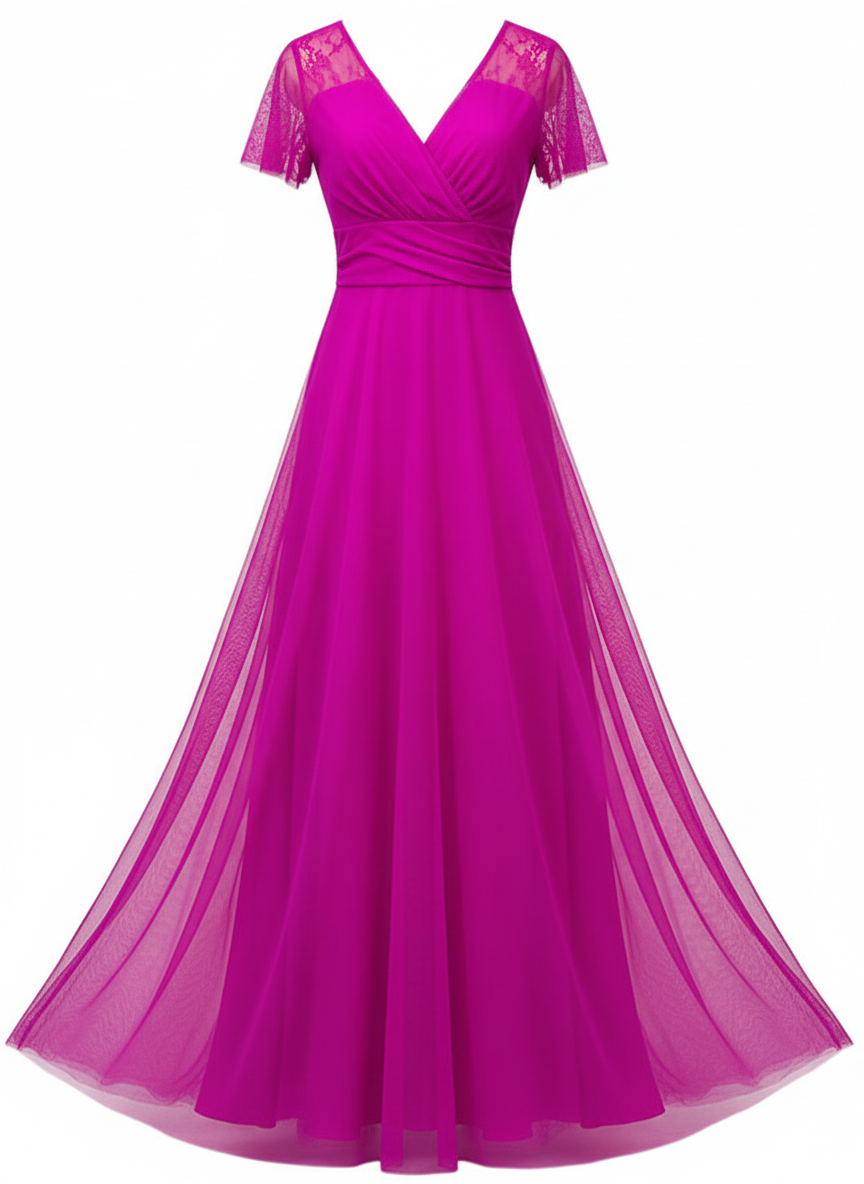 FUCHSIA LONG DRESS 5029