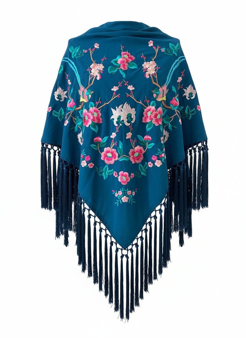 MANTÓN MT6  AZUL PETROLEO CON COLOR