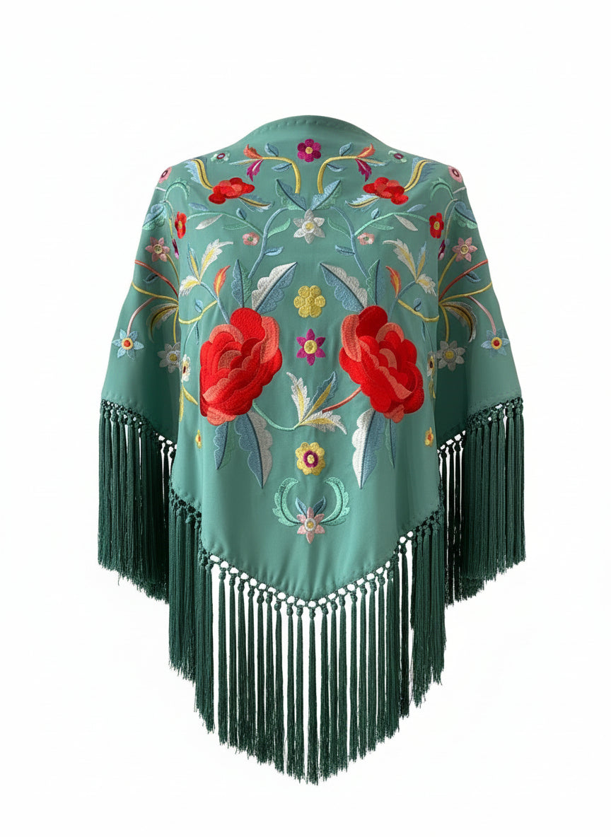 MANTÓN MT4  VERDE MENTA CON COLOR