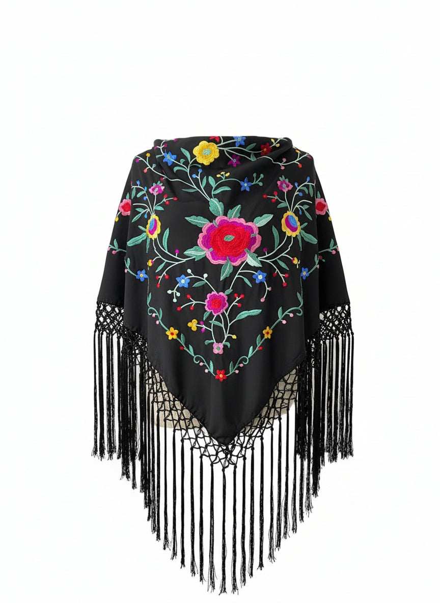 MANTÓN MT7  NEGRO CON COLORES