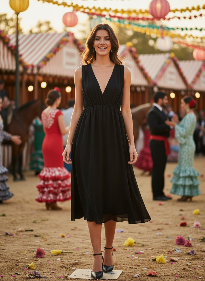 VESTIDO CORTO NEGRO 3873