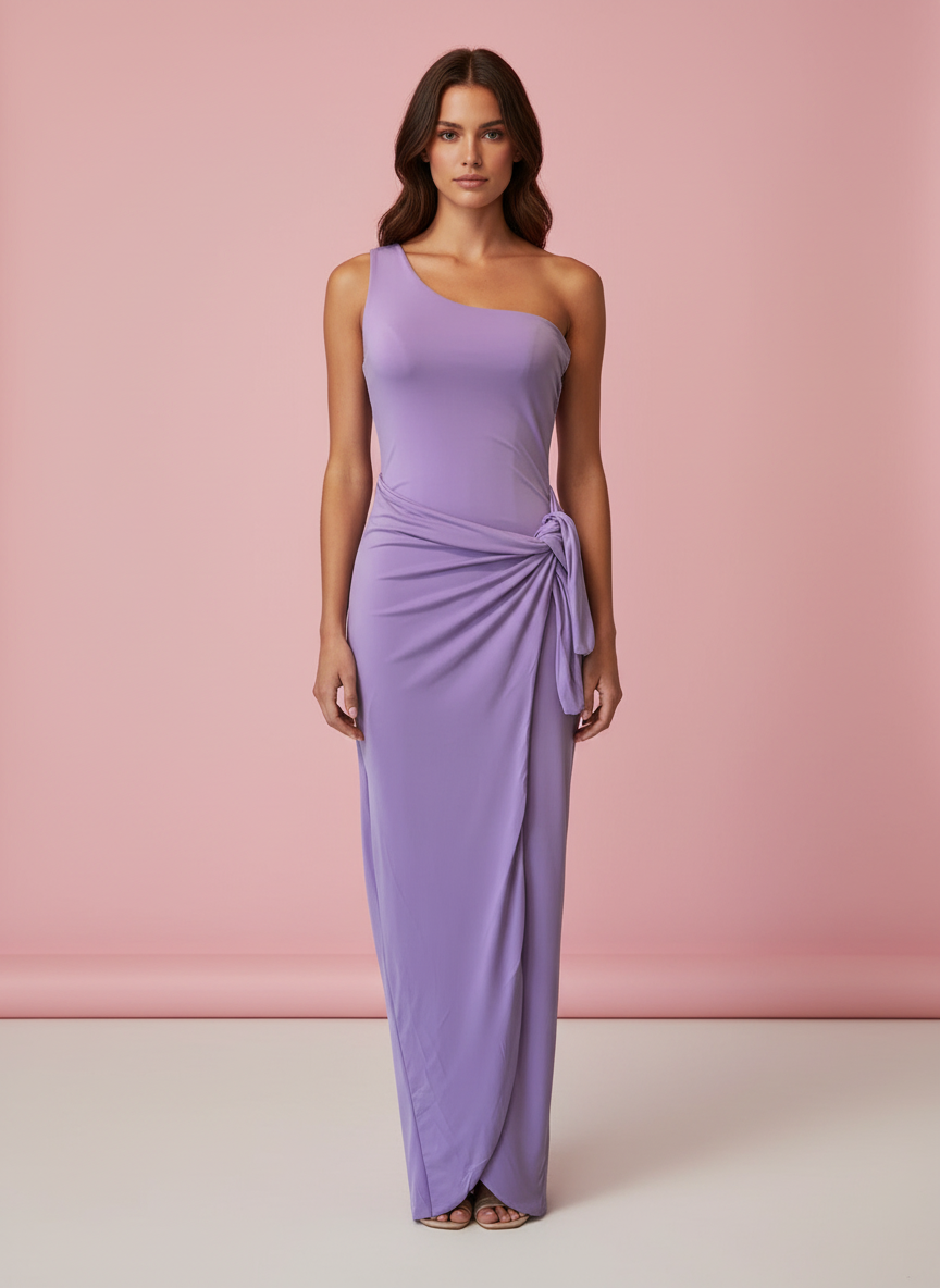 VESTIDO LARGO LILA MALVA 4701