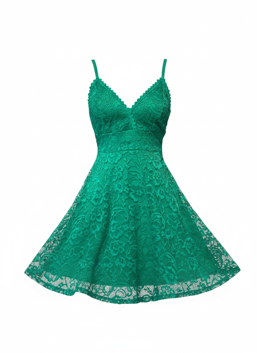 VESTIDO CORTO VERDE ANDALUCÍA 3685