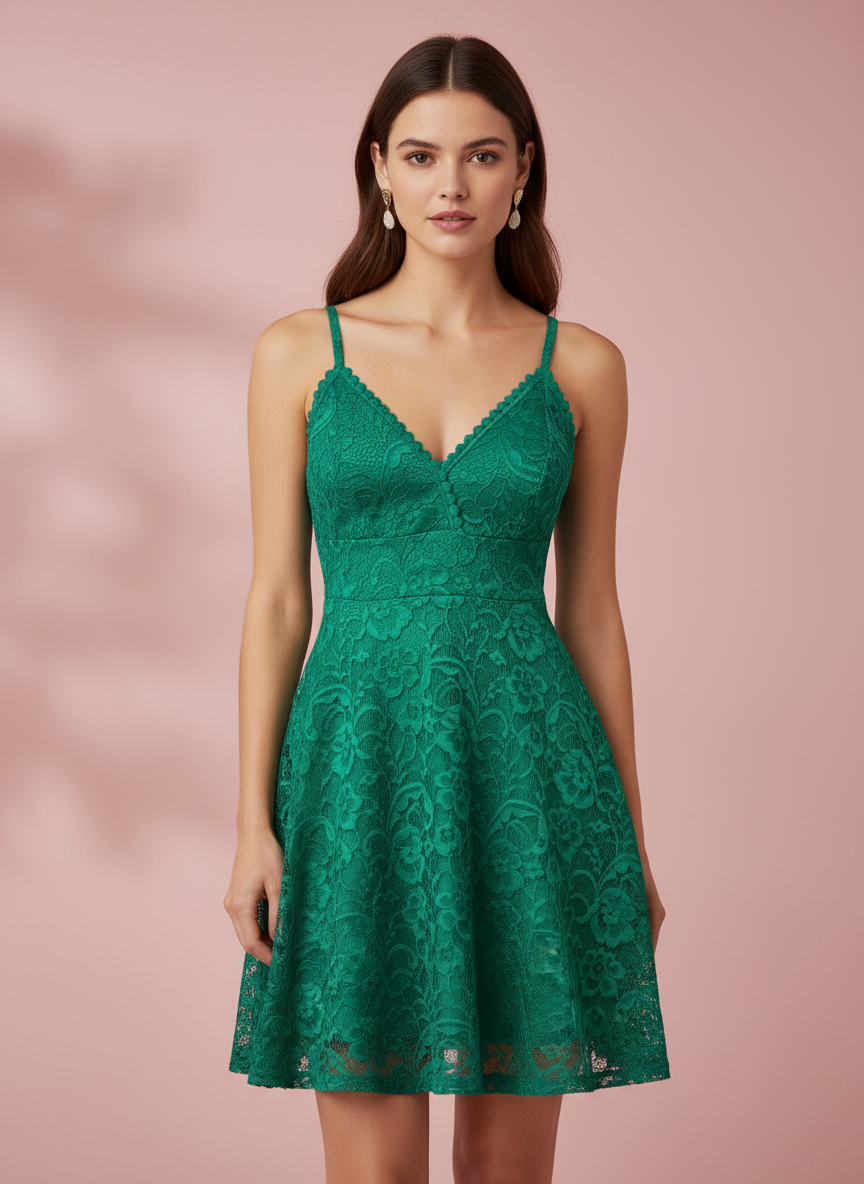 VESTIDO CORTO VERDE ANDALUCÍA 3685