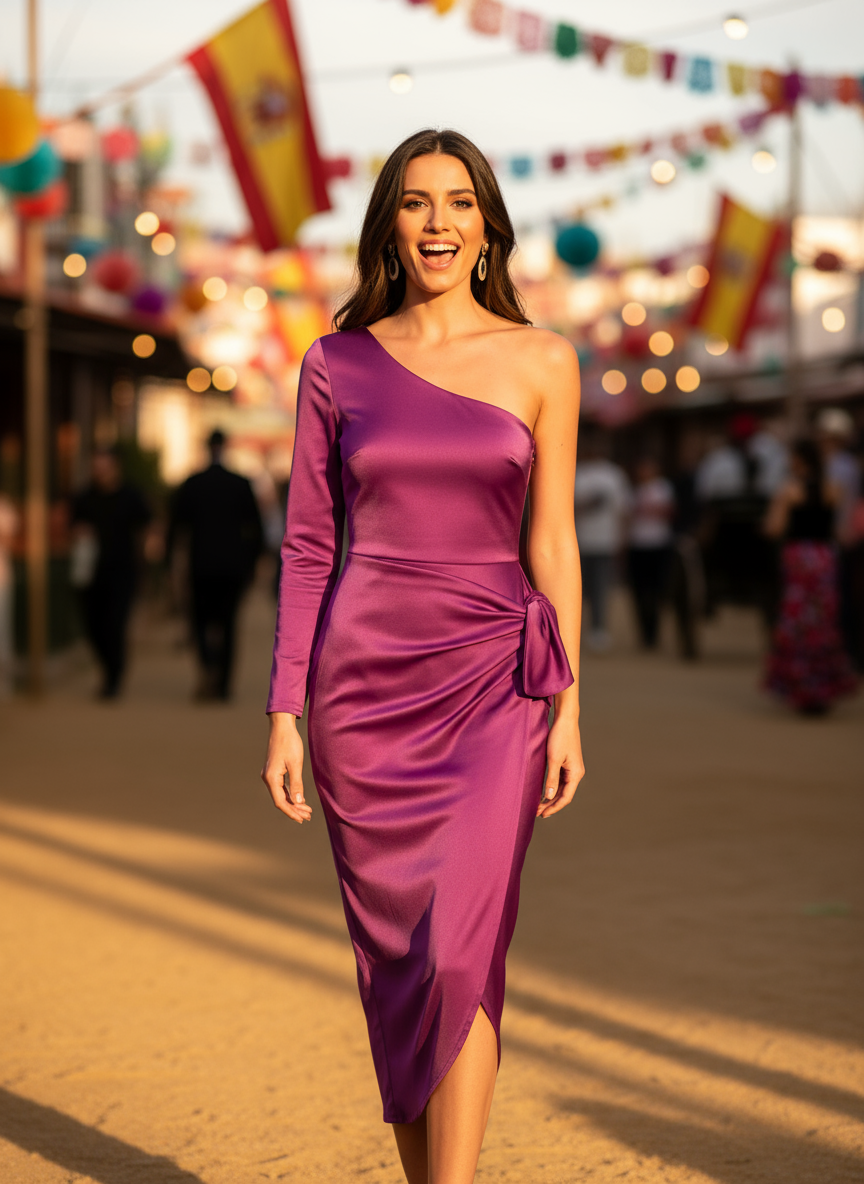 VESTIDO LARGO ELÁSTICO BRILLANTE BUGANVILLA 4746