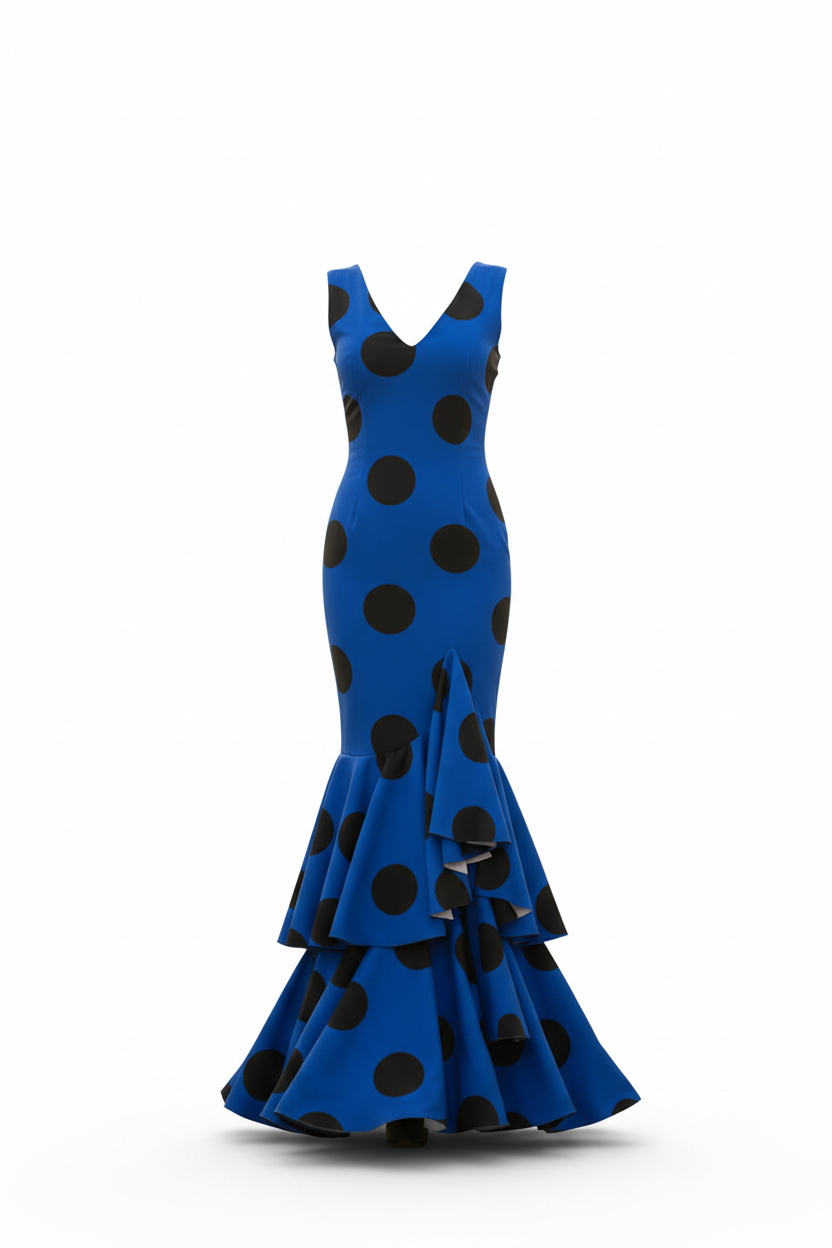 Electric Blue Flamenco Dress - Unique Style Spanish Costume | Ref. G0492 Mialma Electric Blue Flamenco Dress - Unique Style Spanish Costume | Ref. G0492 Mialma