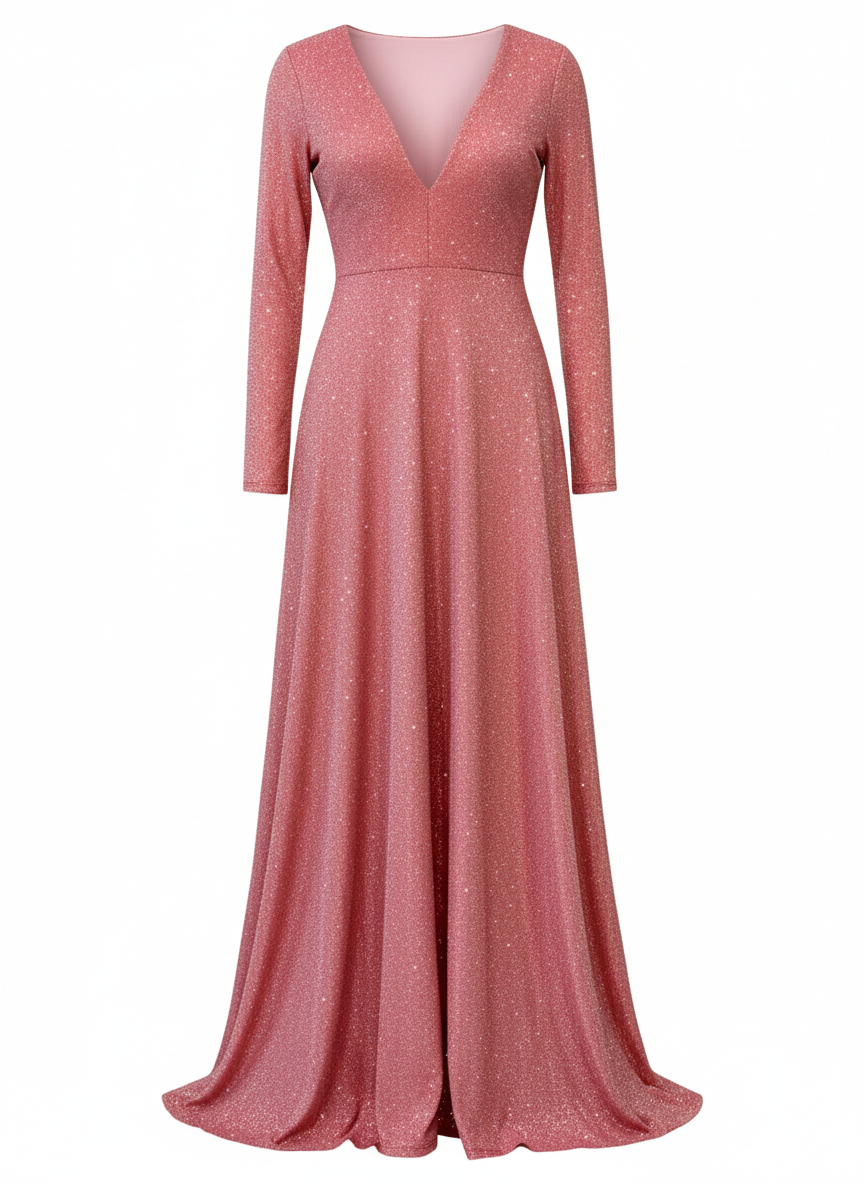 VESTIDO LARGO ROJO 8812