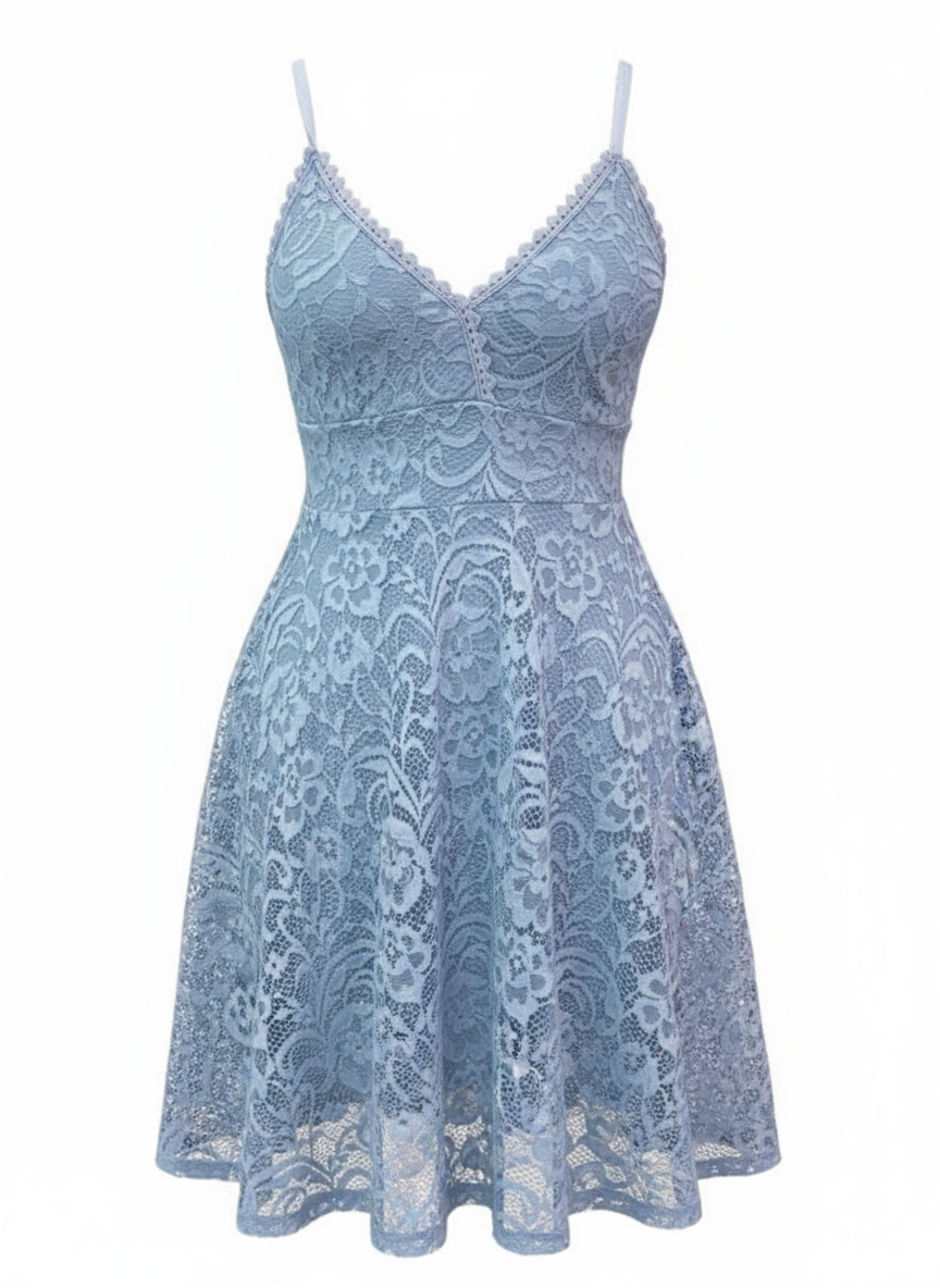 SOFT LIGHT BLUE SHORT DRESS 3685