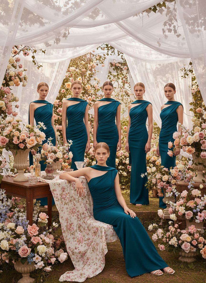 LONG DRESS - PETROL BLUE - 25097