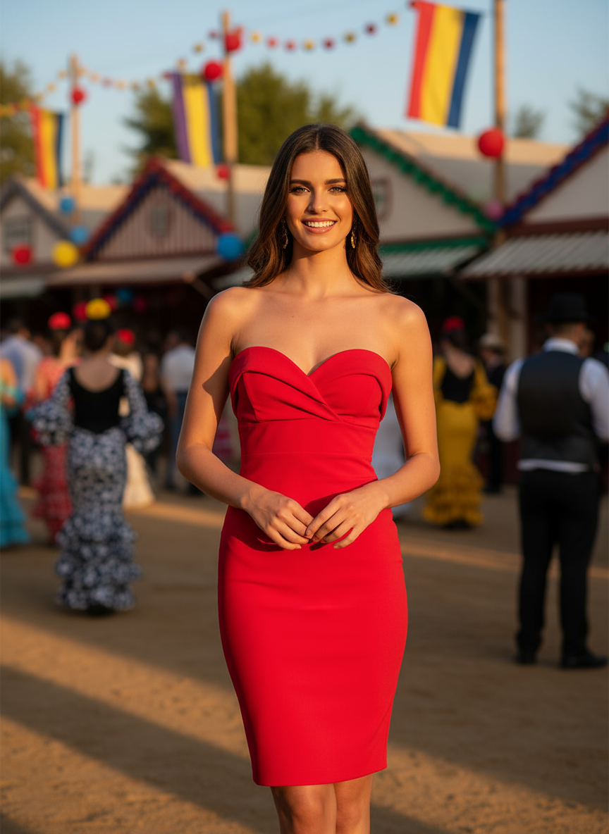 VESTIDO CORTO ROJO INDIO 9003