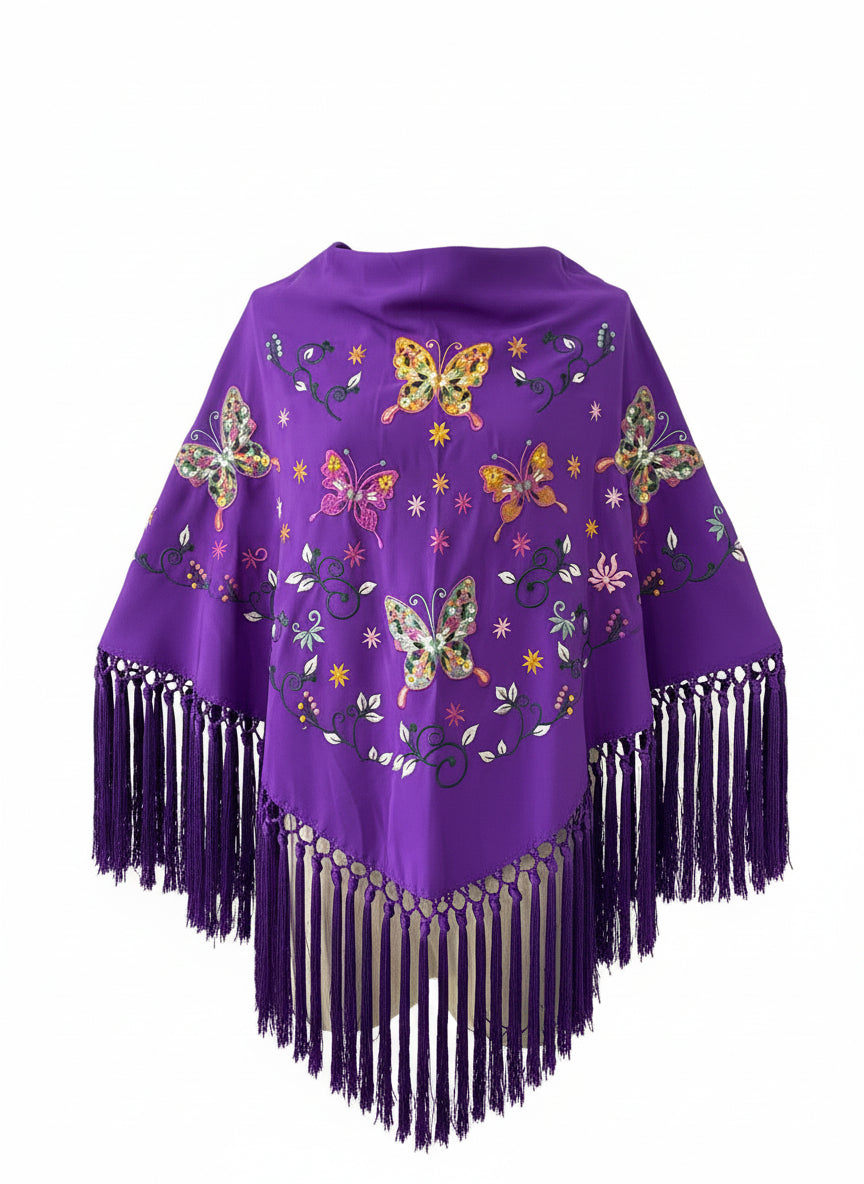 MANTÓN MT1  MORADO CON COLOR