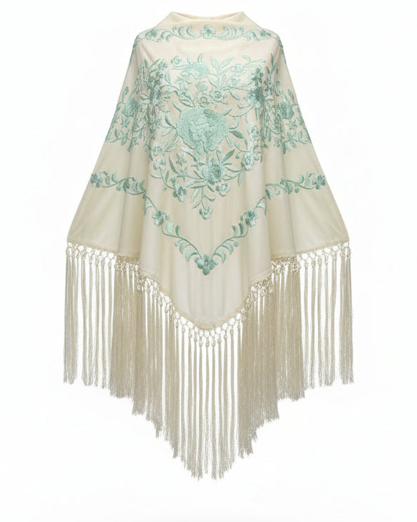 MANTÓN MT7  BLANCO CON COLOR