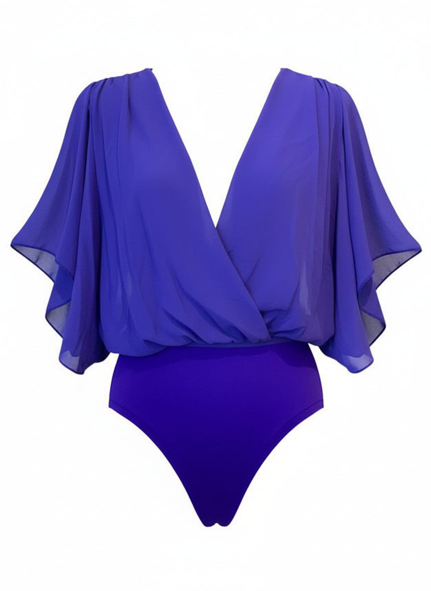 SHORT SLEEVE BODYSUIT - BLUE - 3686