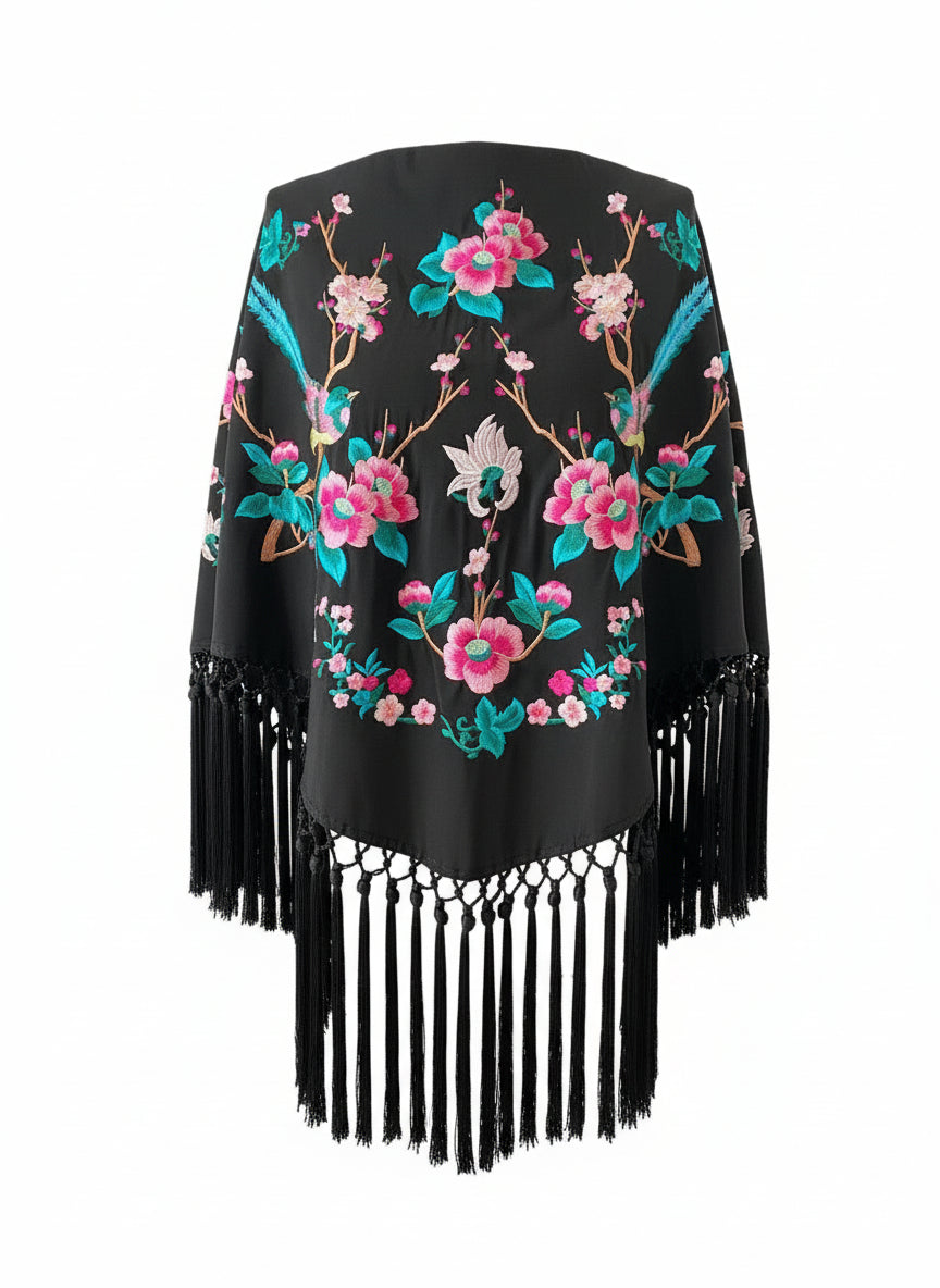 MANTÓN MT6  NEGRO CON COLORES