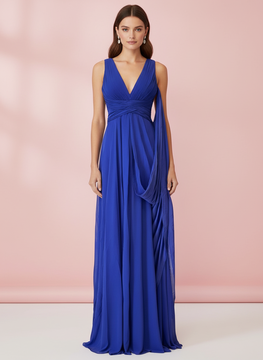 ELECTRIC BLUE LONG DRESS 7001