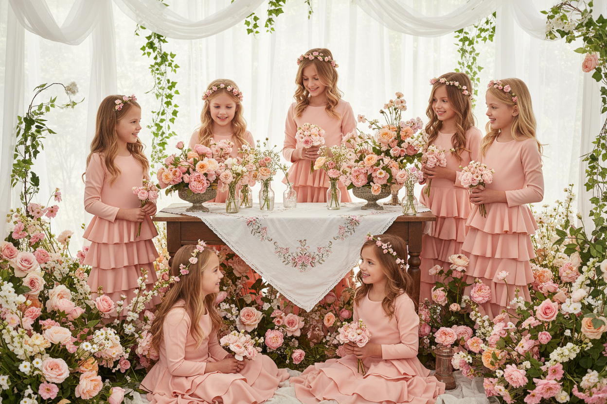 Pink Flamenco Dress for Girls - Traditional Design | Ref. KL503