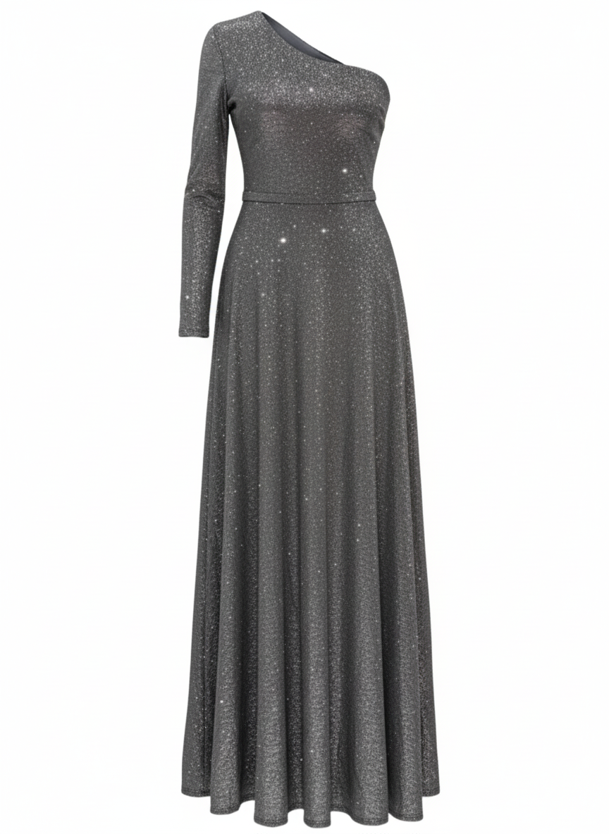 VESTIDO LARGO GRIS OSCURO 14273