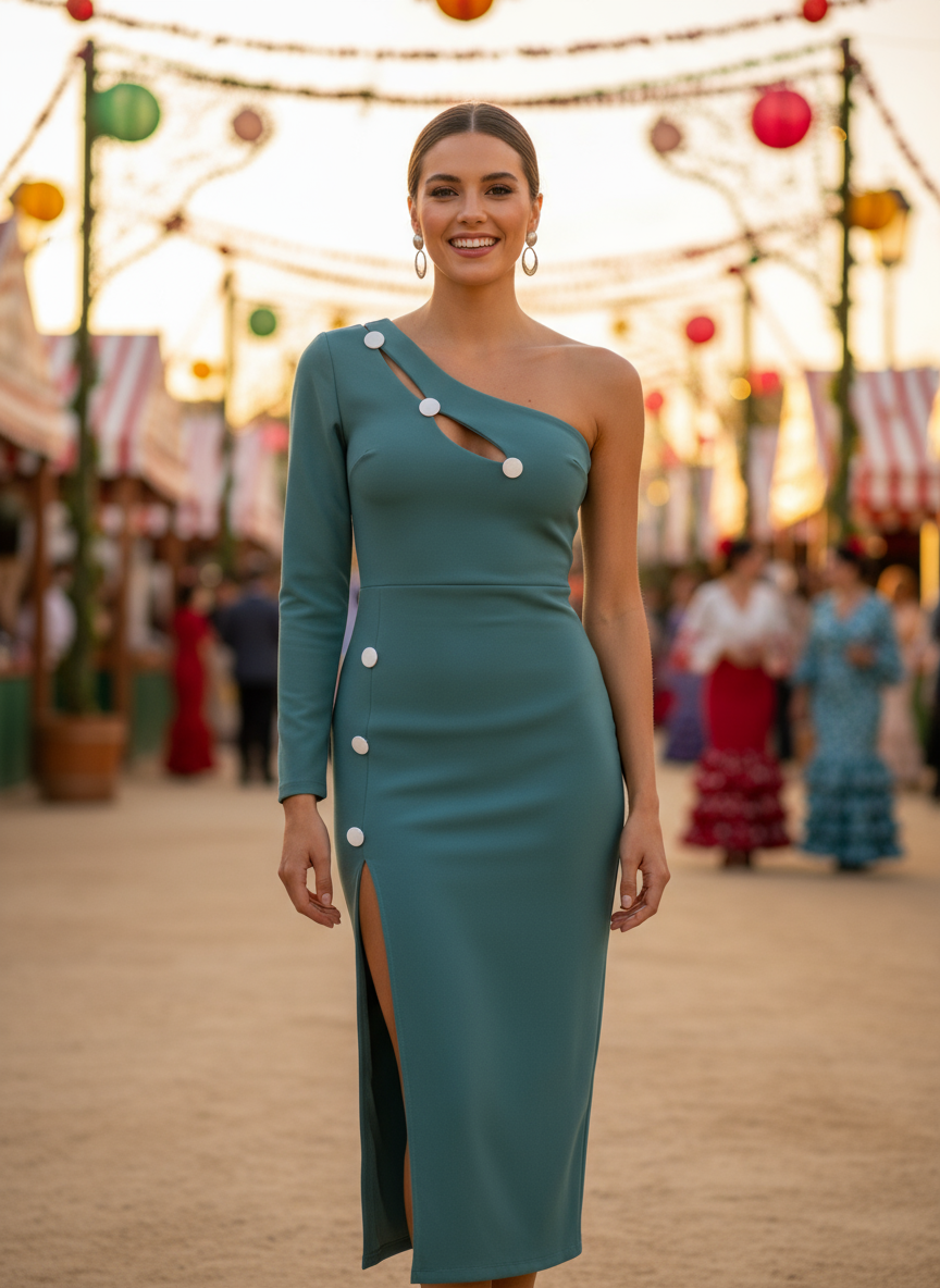 VESTIDO CORTO VERDE LAGO 22023