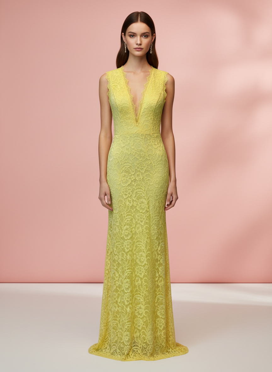 LONG YELLOW DRESS 3446