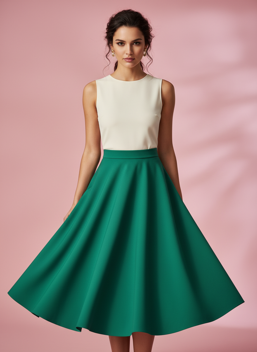 FALDA MIDI VERDE ANDALUCÍA 3848