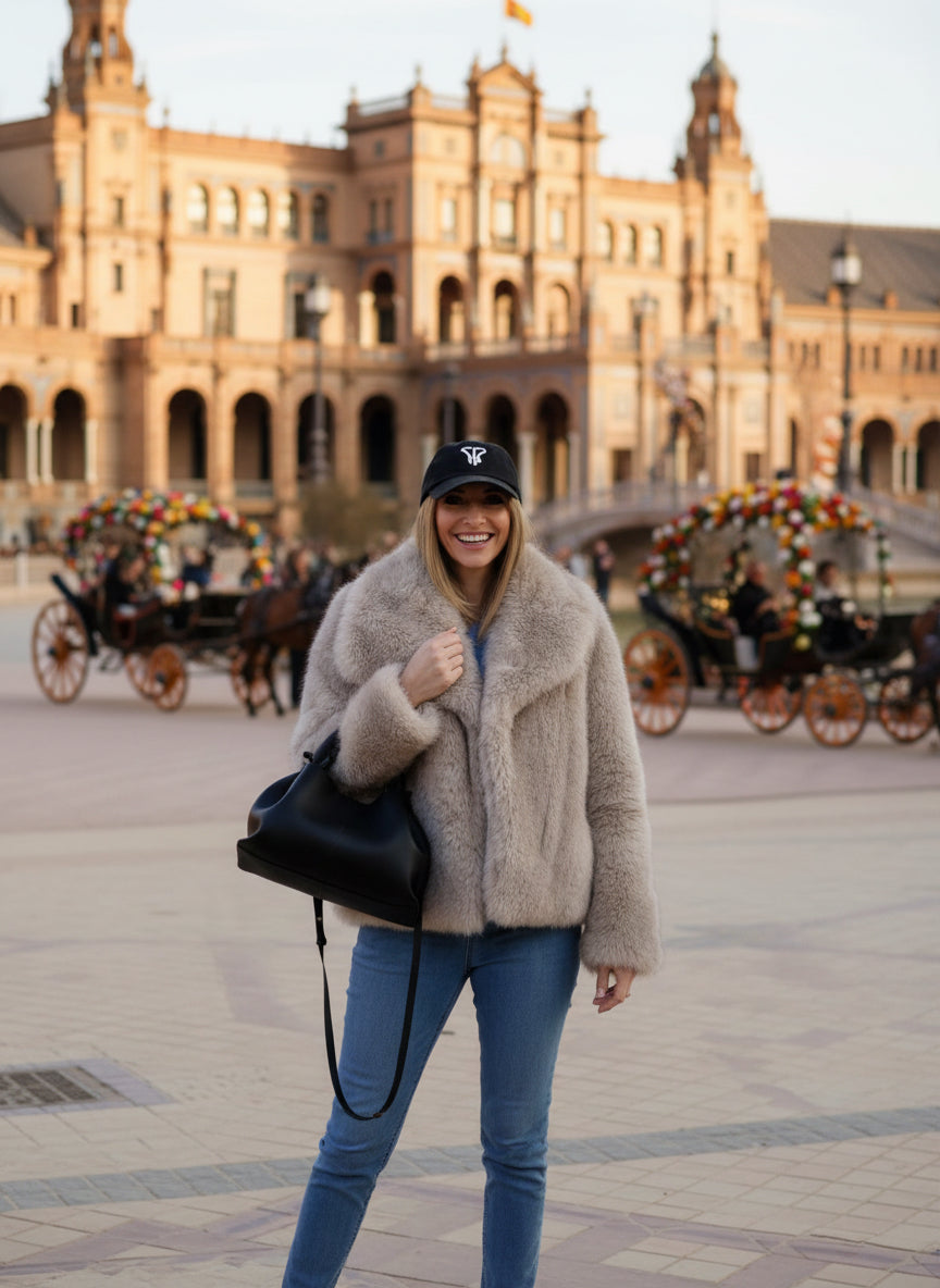 EMMA WU SELECTION Winter Plush Coat, Fashionable, Warm, Thick, Fluffy, Lapel Jacket, Outerwear, Casual, Long Sleeve Tops, Women's Clothing