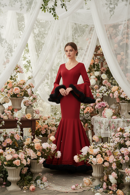 Flamenca Dress EW2 | Flamenco Dress with Black Tulle