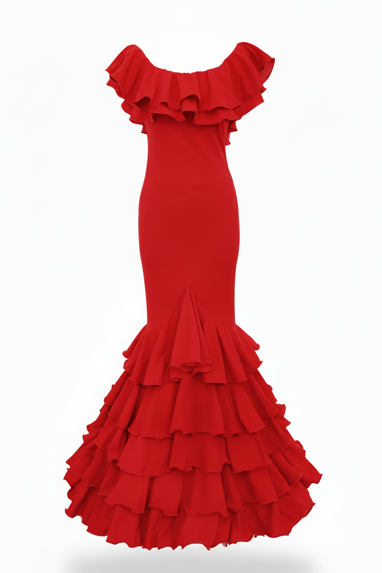 Flamenco Dress EW5 | Flamenco Dress with Large Ruffle and 5 Ruffles on Mialma Flamenco Dress EW5 | Flamenco Dress with Large Ruffle and 5 Ruffles on Mialma