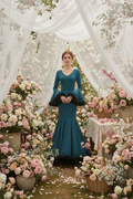 Flamenco Dress EW2 | Petrol Blue Tulle Flamenco Dress | Mialma Sevilla