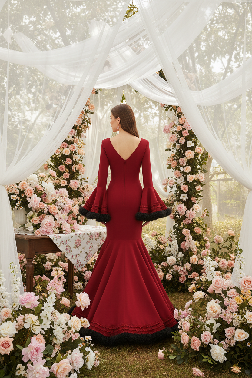 Flamenca Dress EW2 | Flamenco Dress with Black Tulle