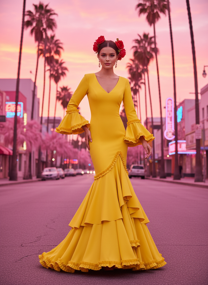 TRAJE FLAMENCA AMARILLO EMMA WU DESIGN X FLAMENCA EM229
