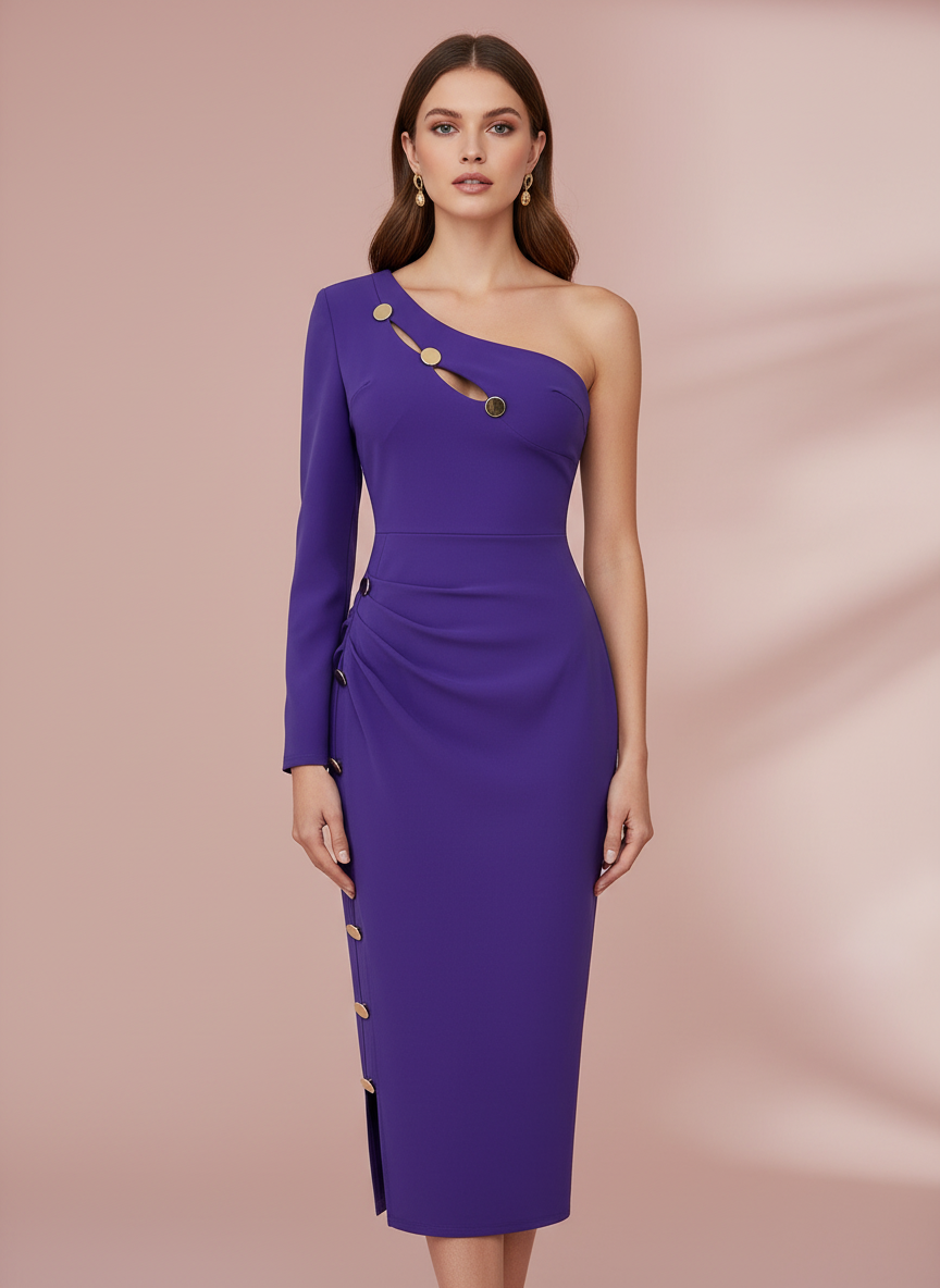 VESTIDO CORTO MORADO 22023