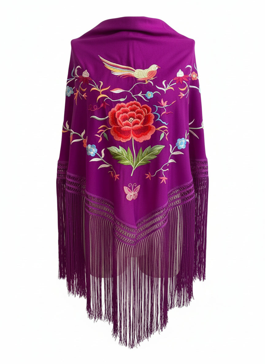 MANTÓN MT13  MORADO CON COLOR