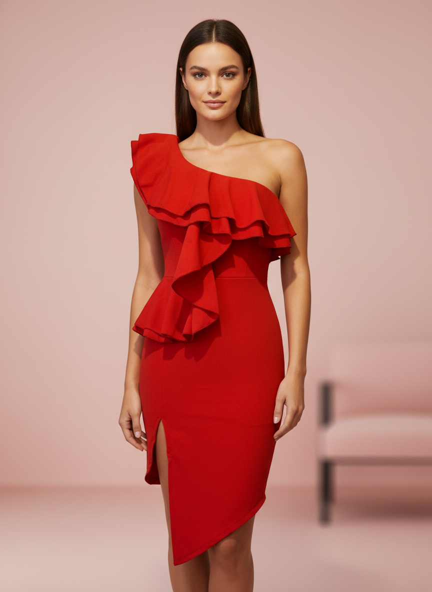 VESTIDO CORTO ROJO 23595