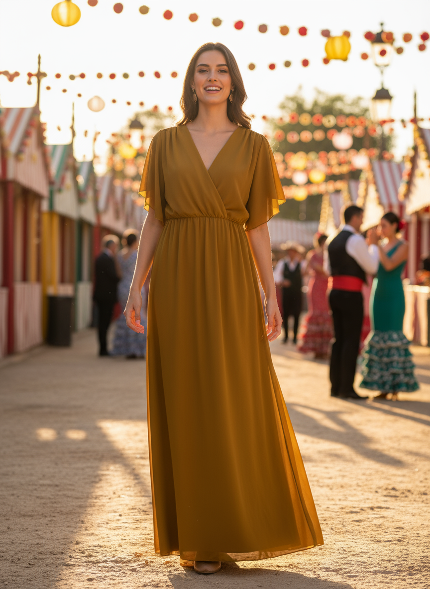 MUSTARD LONG DRESS 4883