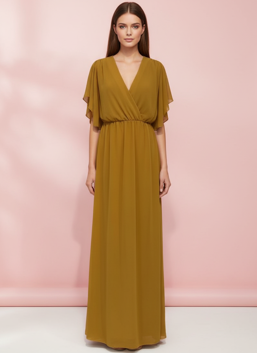 MUSTARD LONG DRESS 4883