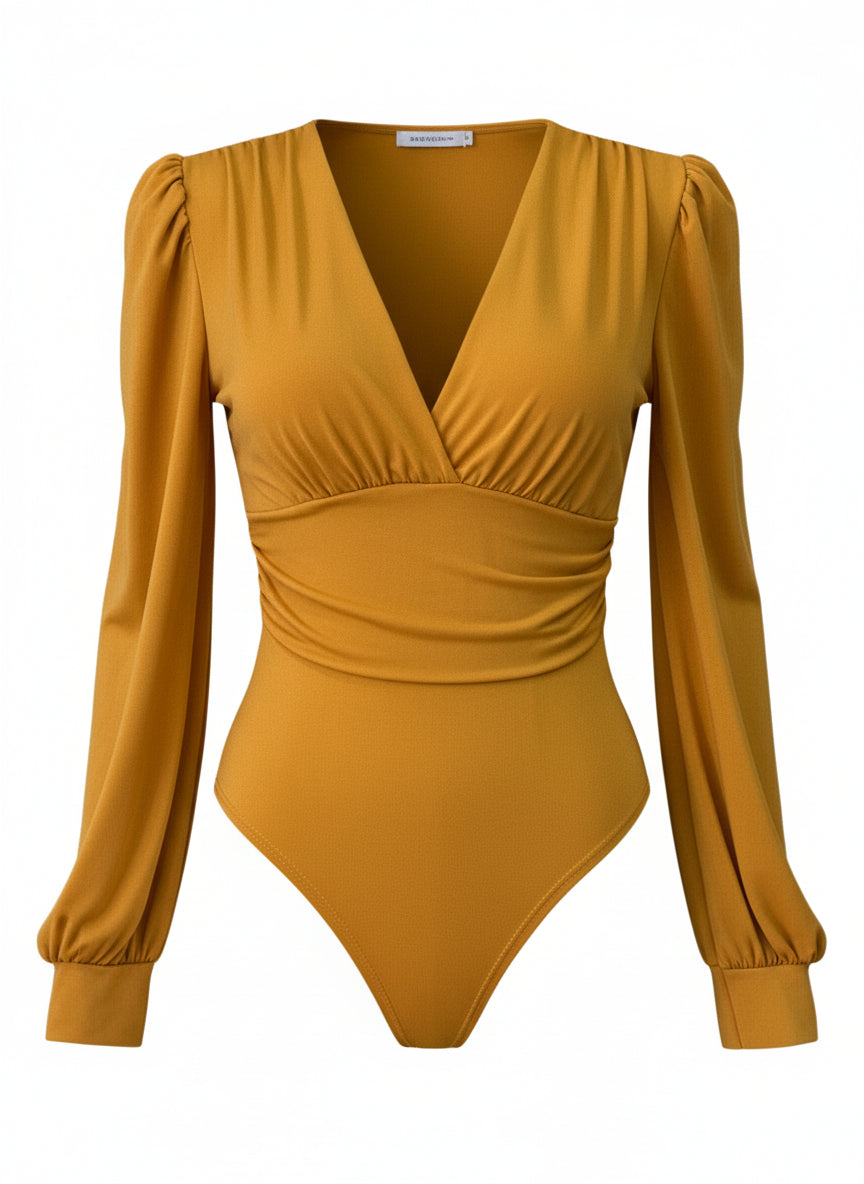 LONG SLEEVE BODYSUIT - MUSTARD - 4784