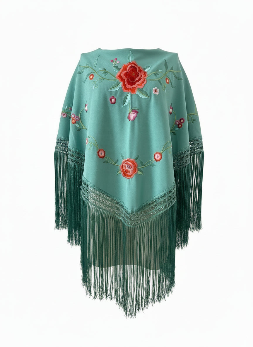 MANTÓN MT14  VERDE MENTA CON COLOR