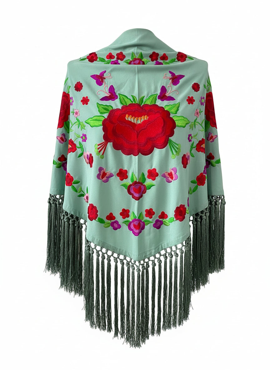 MANTÓN MT3  VERDE MENTA CON COLOR