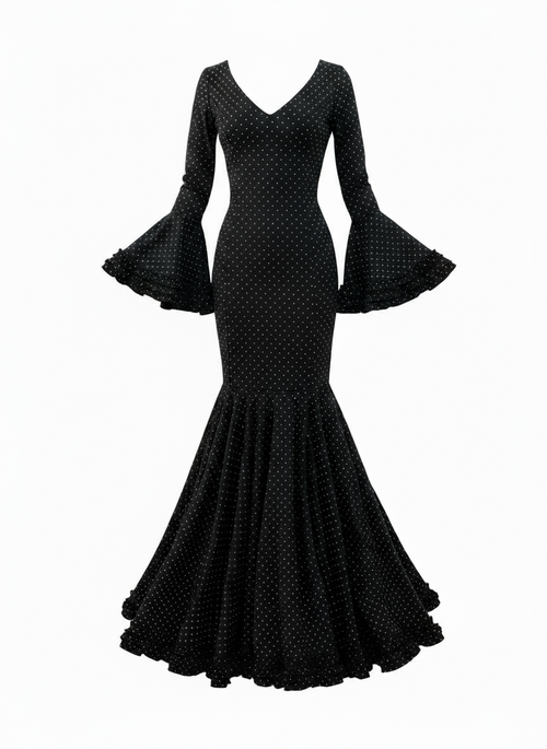 Elegant Black Flamenco Dress EM252 | EMMA WU DESIGN  Mialma
