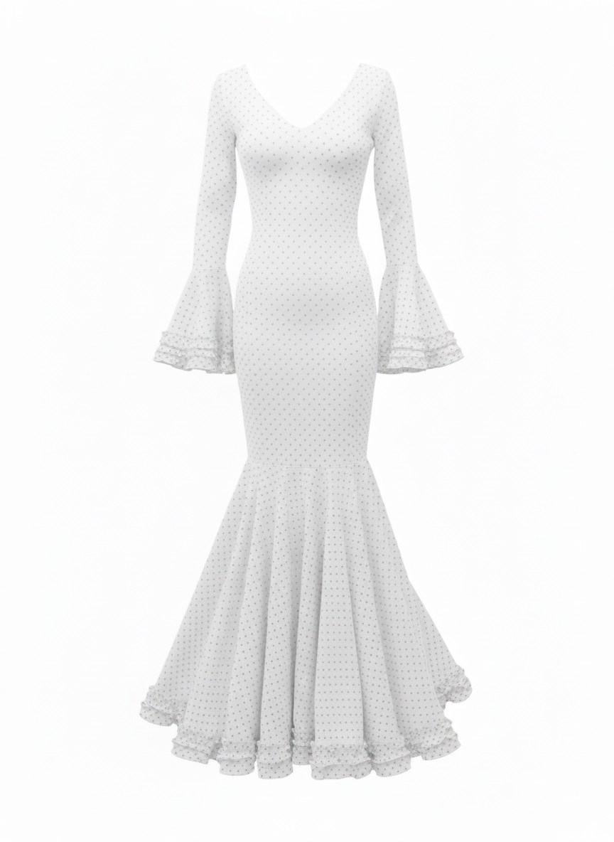 Traje Flamenca Blanco EM252 | EMMA WU DESIGN