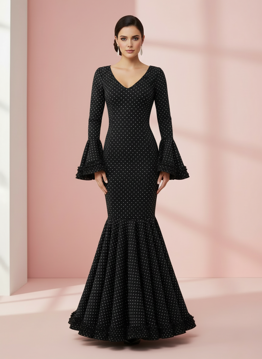 TRAJE FLAMENCA NEGRO EMMA WU DESIGN X FLAMENCA EM252