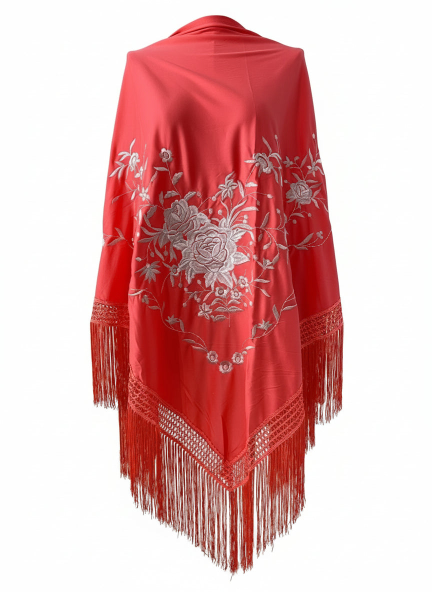 MANTÓN Coral Con Blanco MT180-91